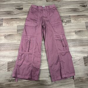 Urban Outfitters BDG Riley Classic Cargo Wide Leg Pant in Pink Size Large